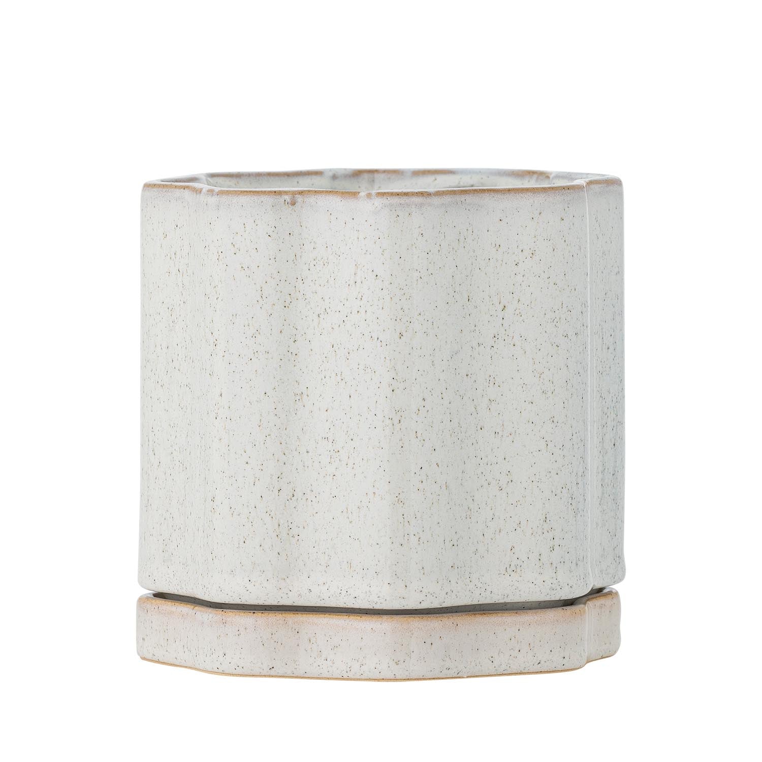 Argyle Blumentopf, Grau, Steingut