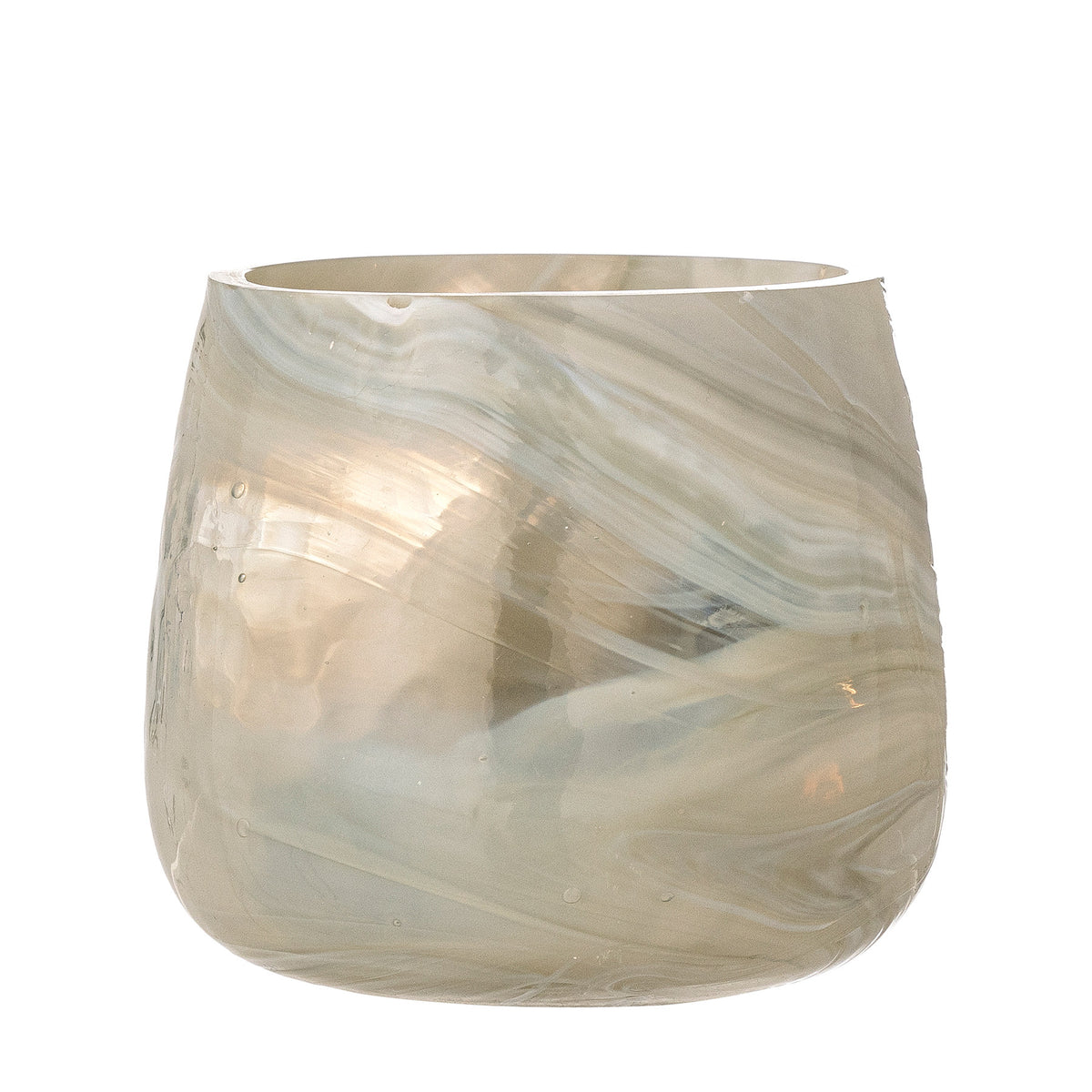 Imran Teelichthalter, Grau, Recyceltes Glas in Grau präsentiert im Onlineshop von KAQTU Design AG. Teelichthalter ist von Bloomingville