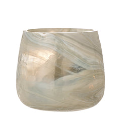 Imran Teelichthalter, Grau, Recyceltes Glas