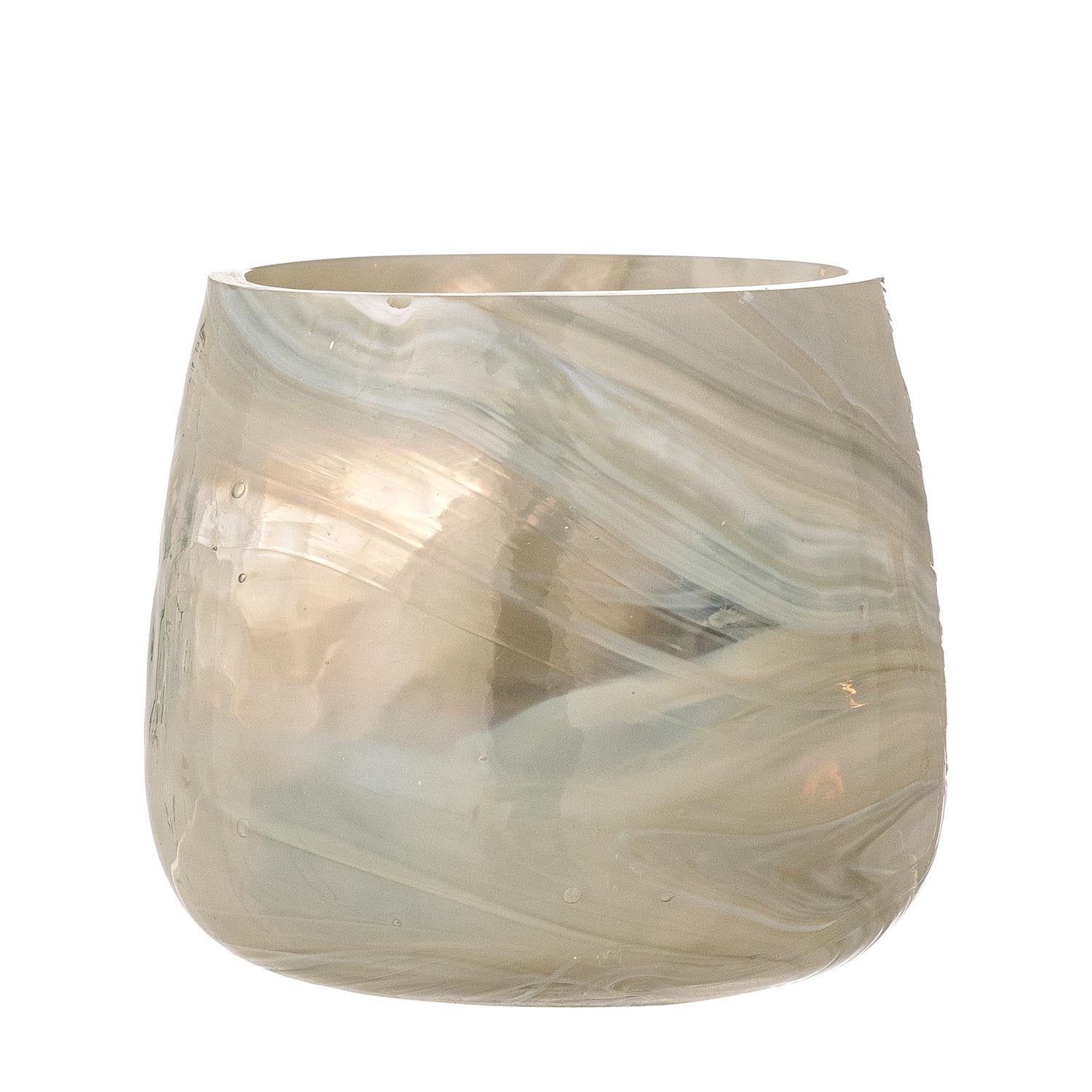 Imran Teelichthalter, Grau, Recyceltes Glas in Grau präsentiert im Onlineshop von KAQTU Design AG. Podest ist von Bloomingville