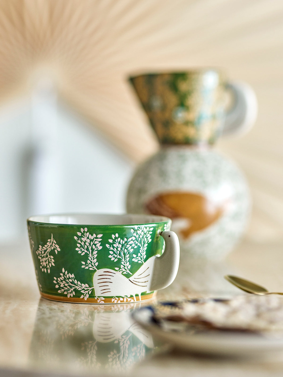 Hezha Schale, Grün, Steingut in Green präsentiert im Onlineshop von KAQTU Design AG. Schale ist von Bloomingville