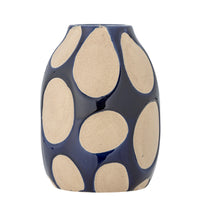Bashir Vase, Blau, Steingut