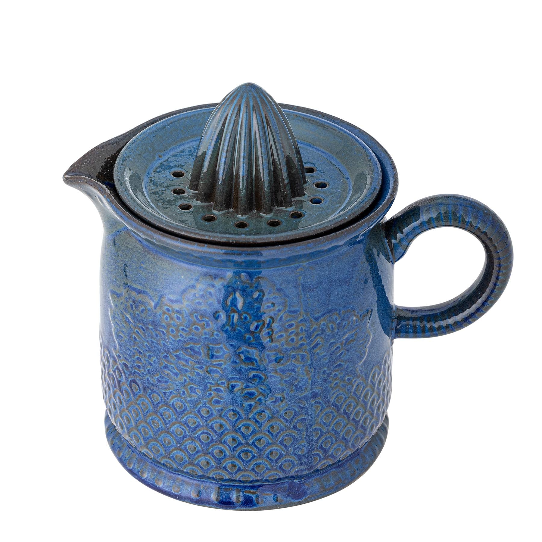 Liselu Zitronensaftpresse, Blau, Steingut in Blue präsentiert im Onlineshop von KAQTU Design AG. Küchenhelfer ist von Creative Collection