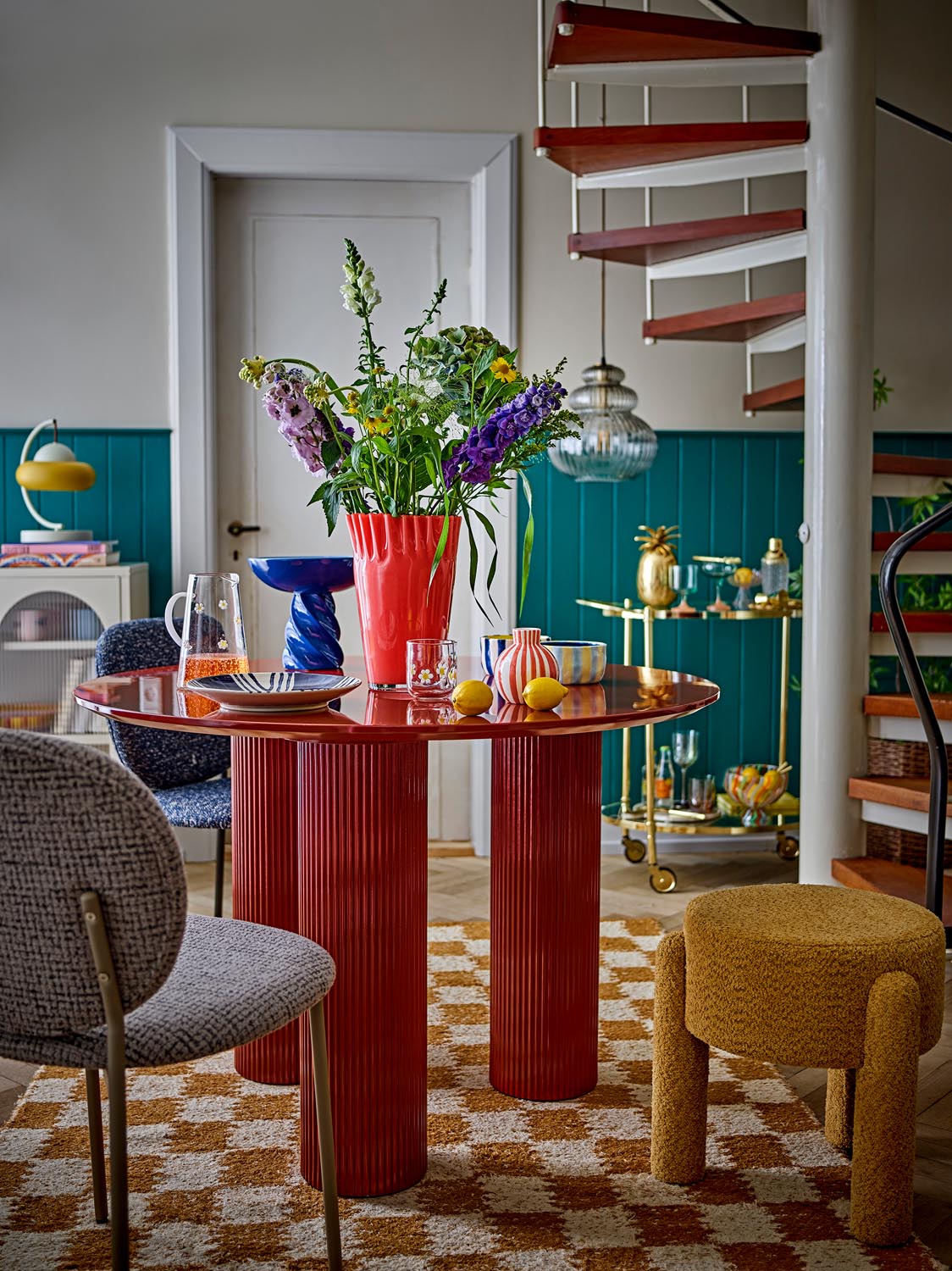 Janine Vase, Orange, Glas in Orange präsentiert im Onlineshop von KAQTU Design AG. Vase ist von Bloomingville