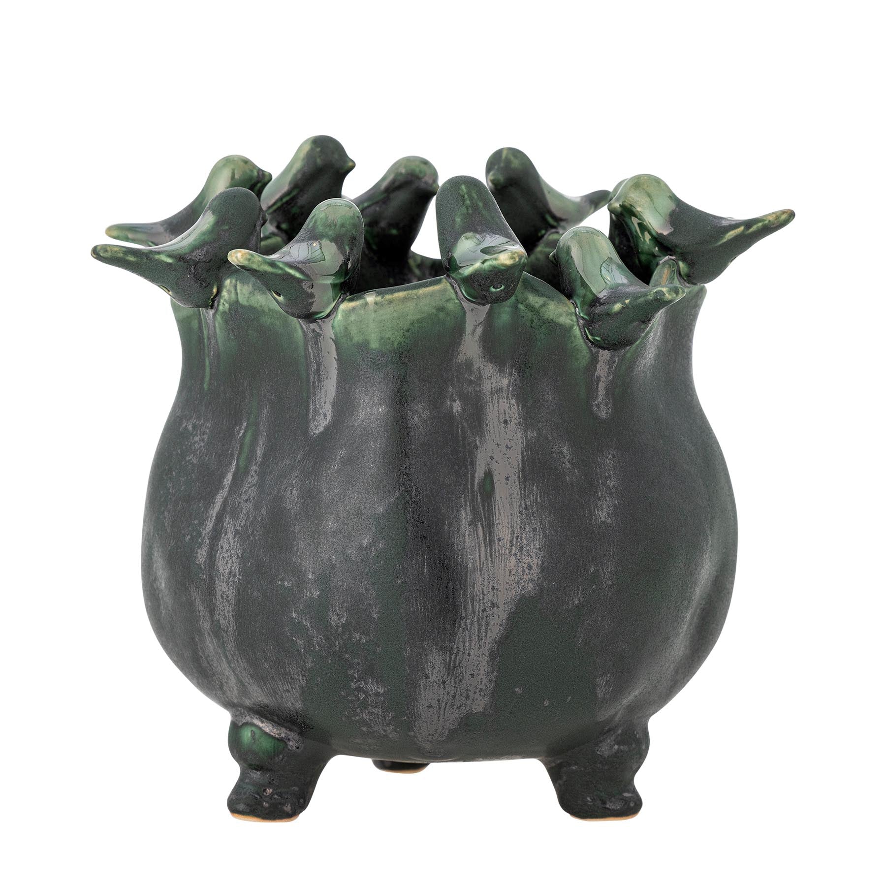 Charlize Blumentopf, Grün, Steingut in Green präsentiert im Onlineshop von KAQTU Design AG. Pflanzentopf Outdoor ist von Creative Collection