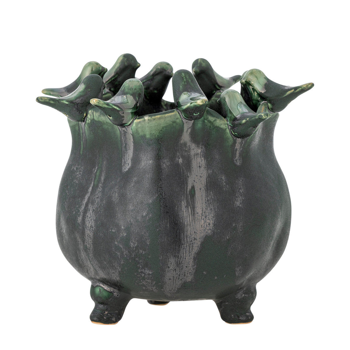 Charlize Blumentopf, Grün, Steingut in Green präsentiert im Onlineshop von KAQTU Design AG. Pflanzentopf Outdoor ist von Creative Collection