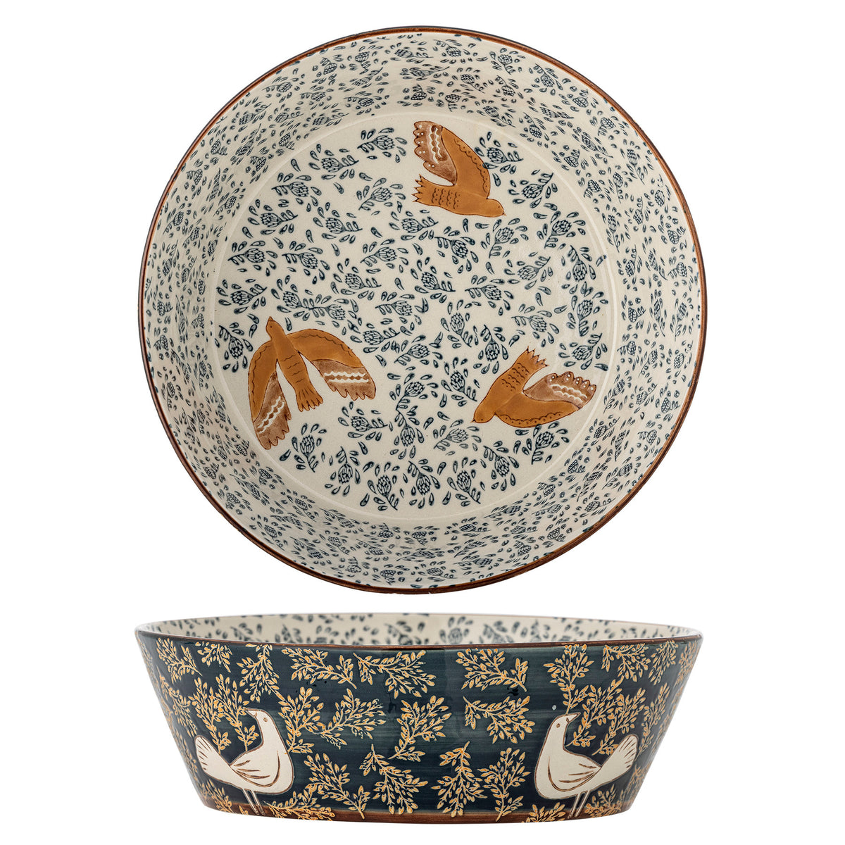 Hezha Schale, Blau, Steingut in Blue präsentiert im Onlineshop von KAQTU Design AG. Schale ist von Bloomingville