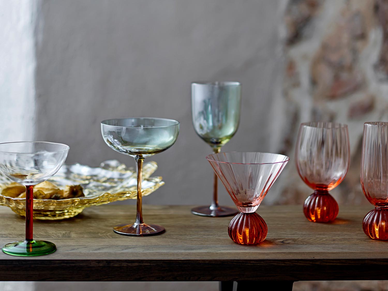 Taurin Cocktailglas, Rose, Glas in Rose präsentiert im Onlineshop von KAQTU Design AG. Glas ist von Bloomingville