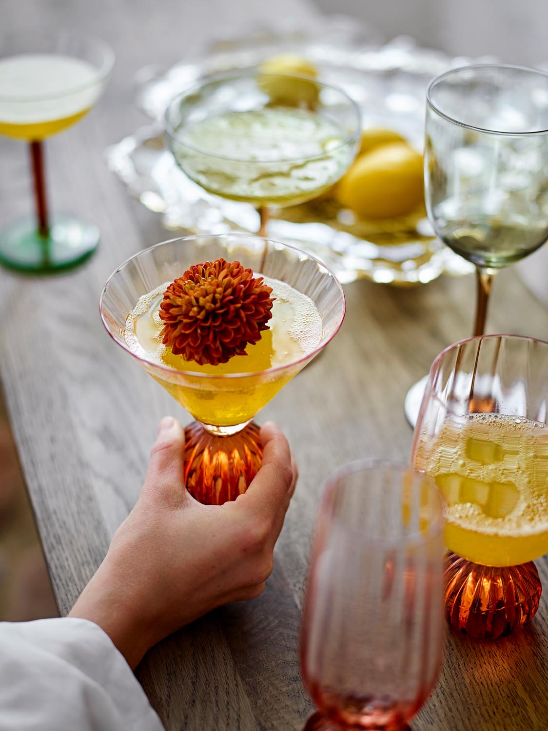 Taurin Cocktailglas, Rose, Glas in Rose präsentiert im Onlineshop von KAQTU Design AG. Glas ist von Bloomingville