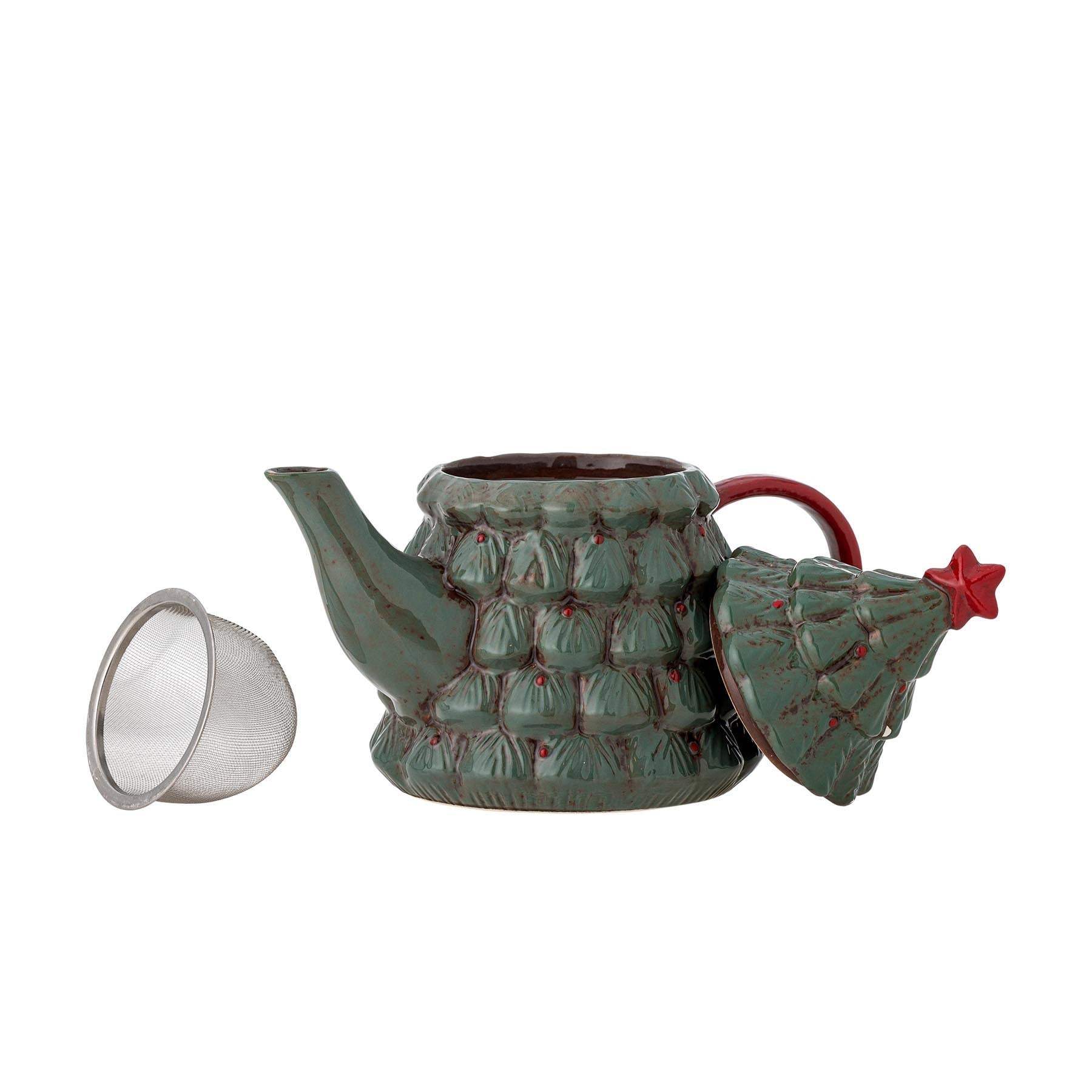 Elvion Teekanne mit Teesieb, Grün, Steingut in Green präsentiert im Onlineshop von KAQTU Design AG. Käsezubehör ist von Bloomingville