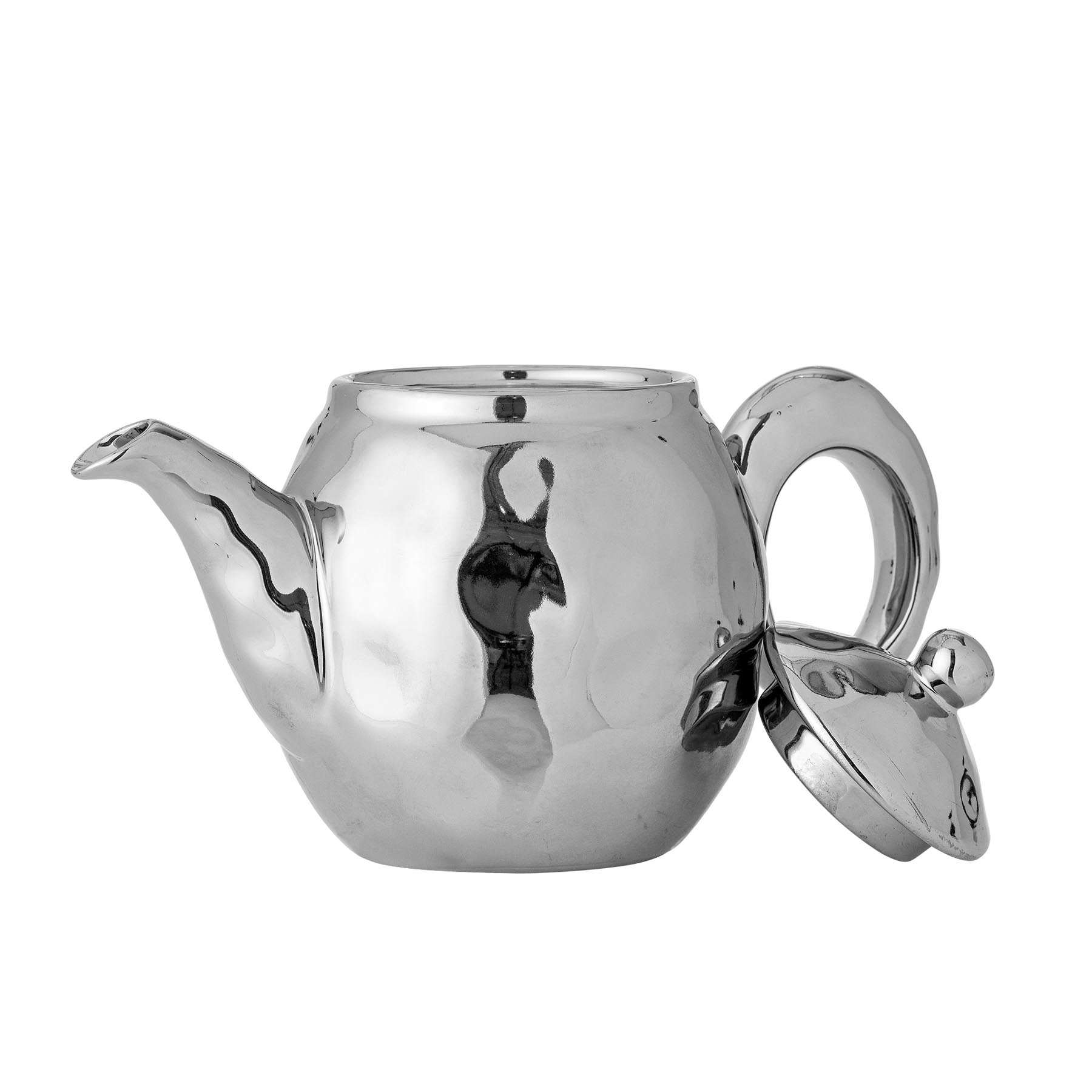 Shine Teekanne mit Teesieb, Silber, Steingut in Silver präsentiert im Onlineshop von KAQTU Design AG. Käsezubehör ist von Bloomingville