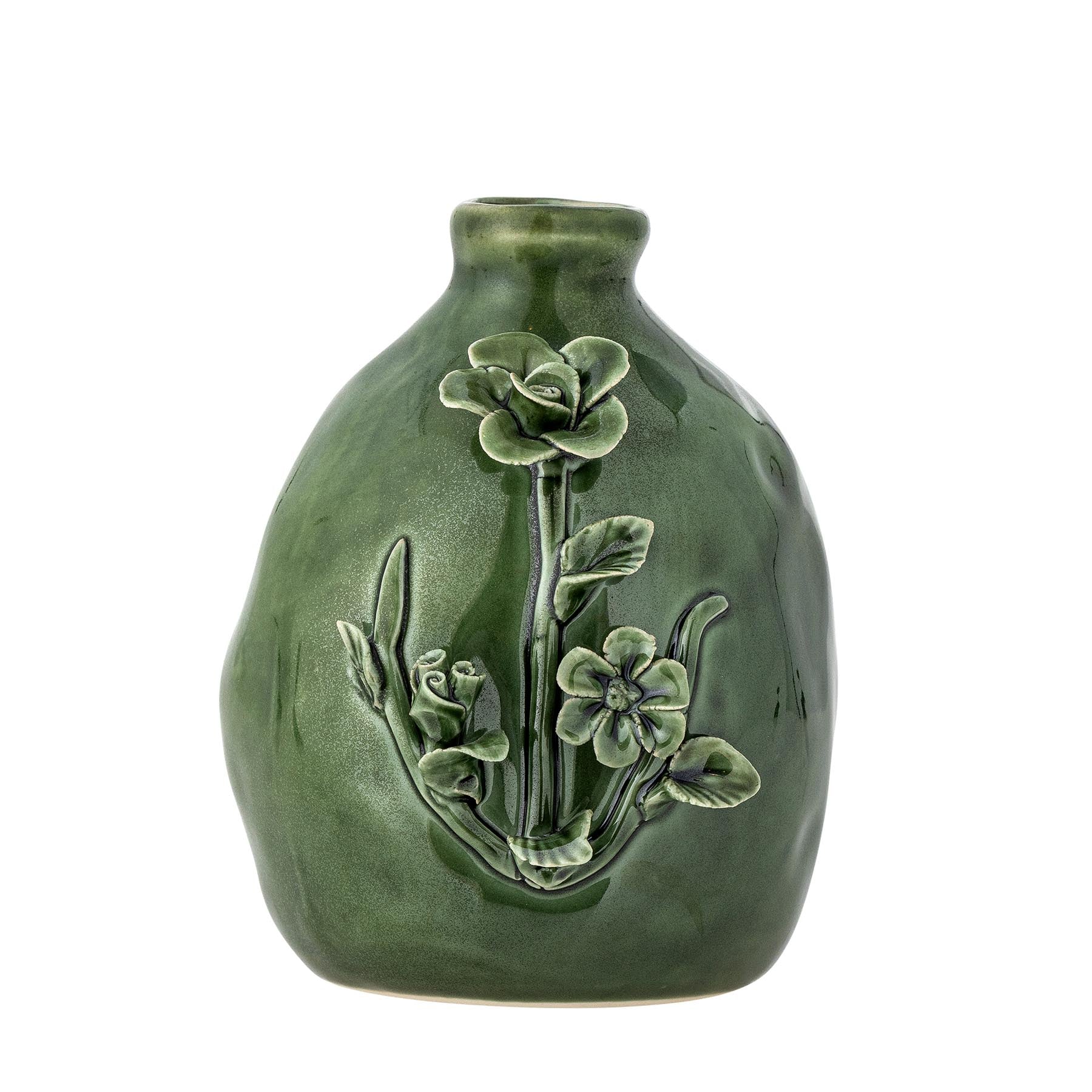 Ramia Vase, Grün, Steingut in Green präsentiert im Onlineshop von KAQTU Design AG. Vase ist von Creative Collection