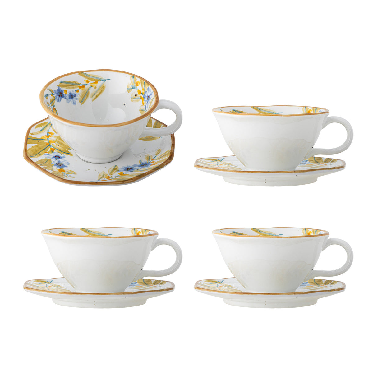 Savina Tasse mit Untertasse, Bunt, Steingut in Multi präsentiert im Onlineshop von KAQTU Design AG. Tasse ist von Creative Collection