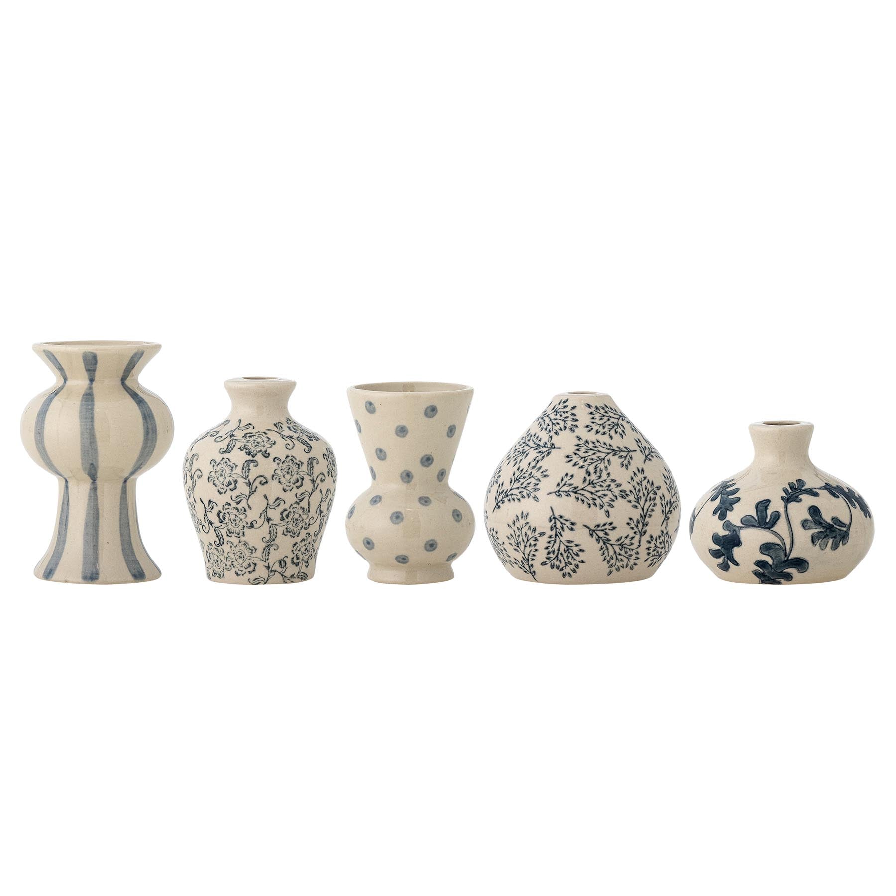 Quinto Vase, Blau, Steingut in Blue präsentiert im Onlineshop von KAQTU Design AG. Vase ist von Bloomingville