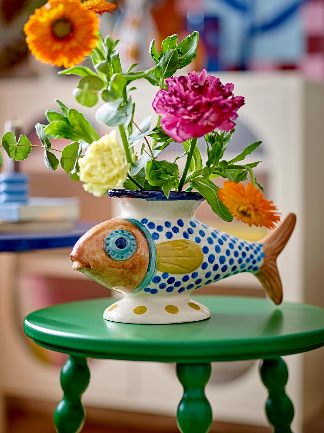 Nobu Vase, Bunt, Steingut in Multi präsentiert im Onlineshop von KAQTU Design AG. Vase ist von Bloomingville