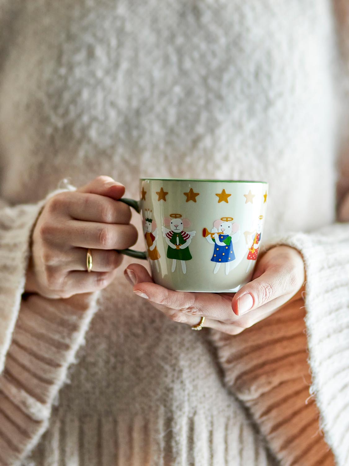 Peo Becher, Natur, Steingut in Nature präsentiert im Onlineshop von KAQTU Design AG. Tasse ist von Bloomingville