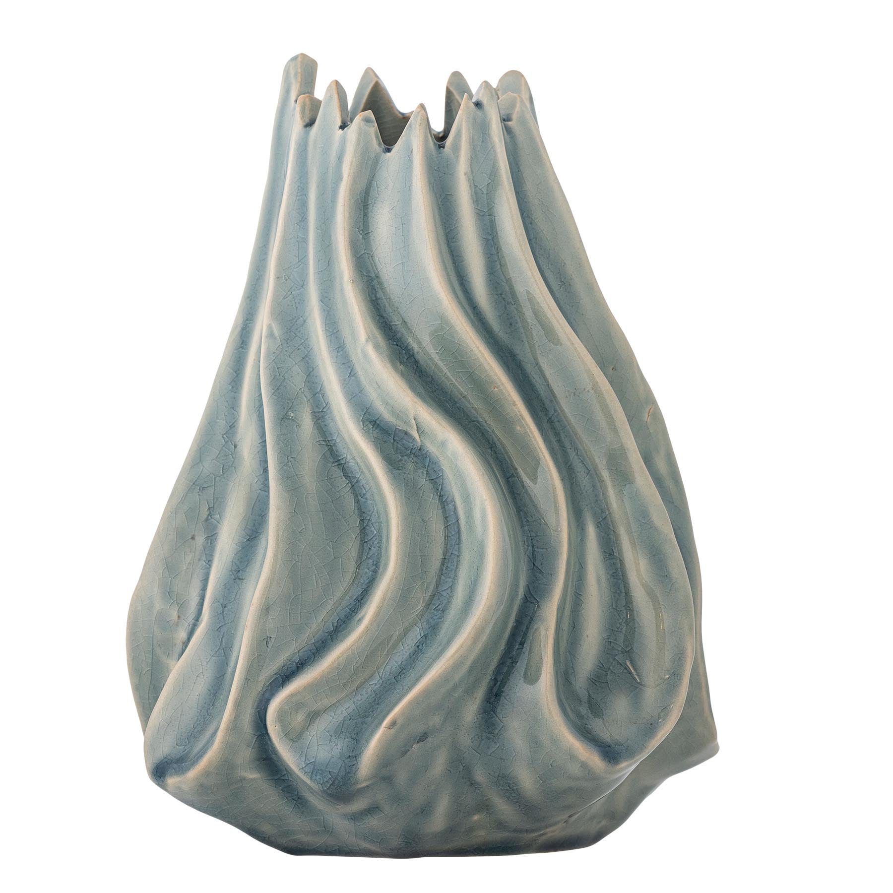 Dilara Vase, Blau, Steingut in Blue präsentiert im Onlineshop von KAQTU Design AG. Vase ist von Creative Collection