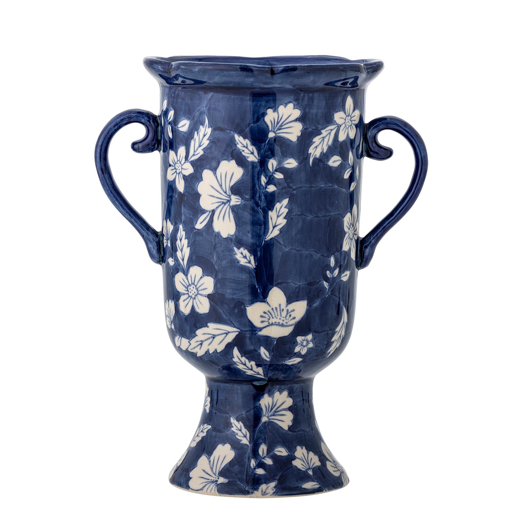 Amara Vase, Blau, Steingut in Blue präsentiert im Onlineshop von KAQTU Design AG. Vase ist von Creative Collection