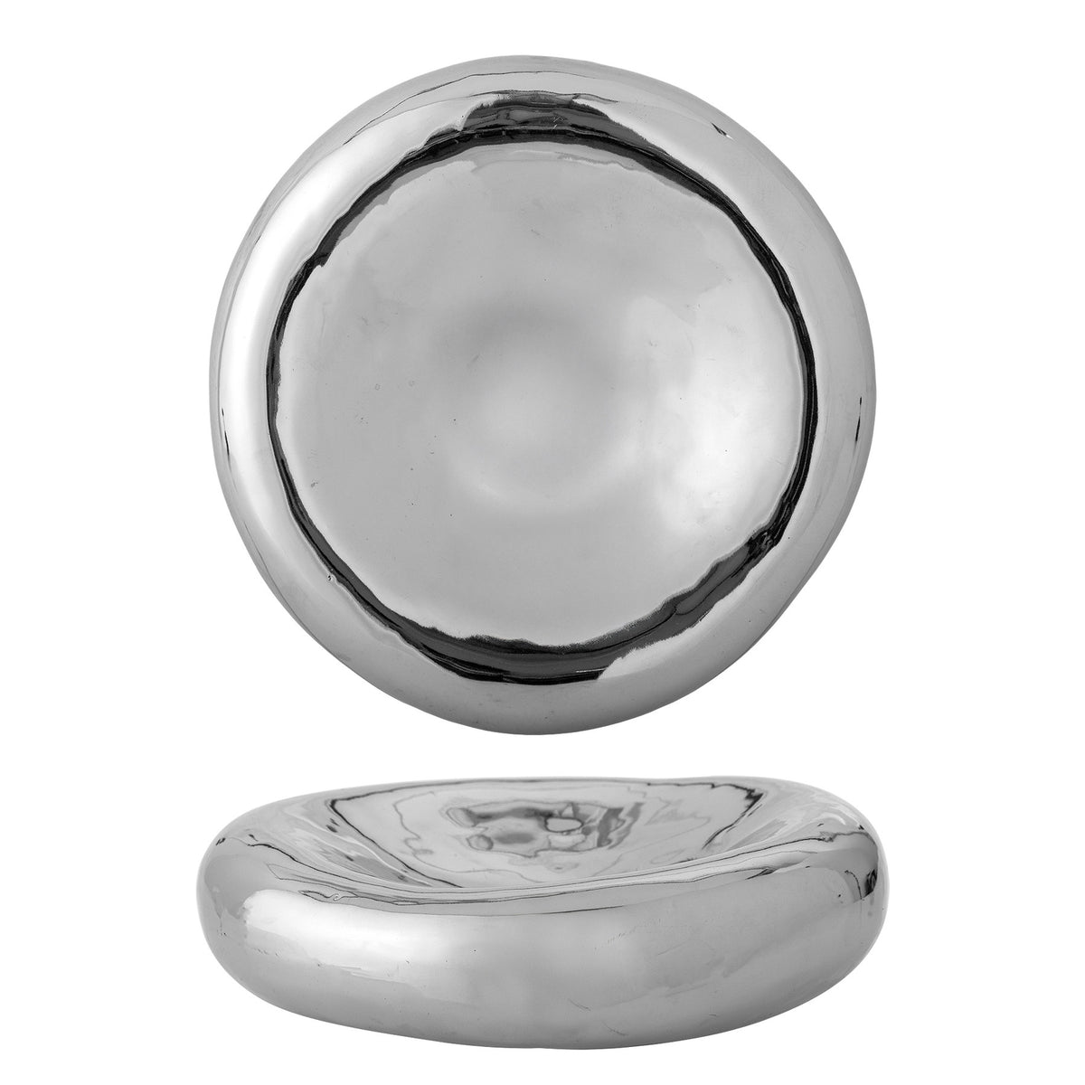 Shine Schale, Silber, Steingut in Silver präsentiert im Onlineshop von KAQTU Design AG. Schale ist von Bloomingville