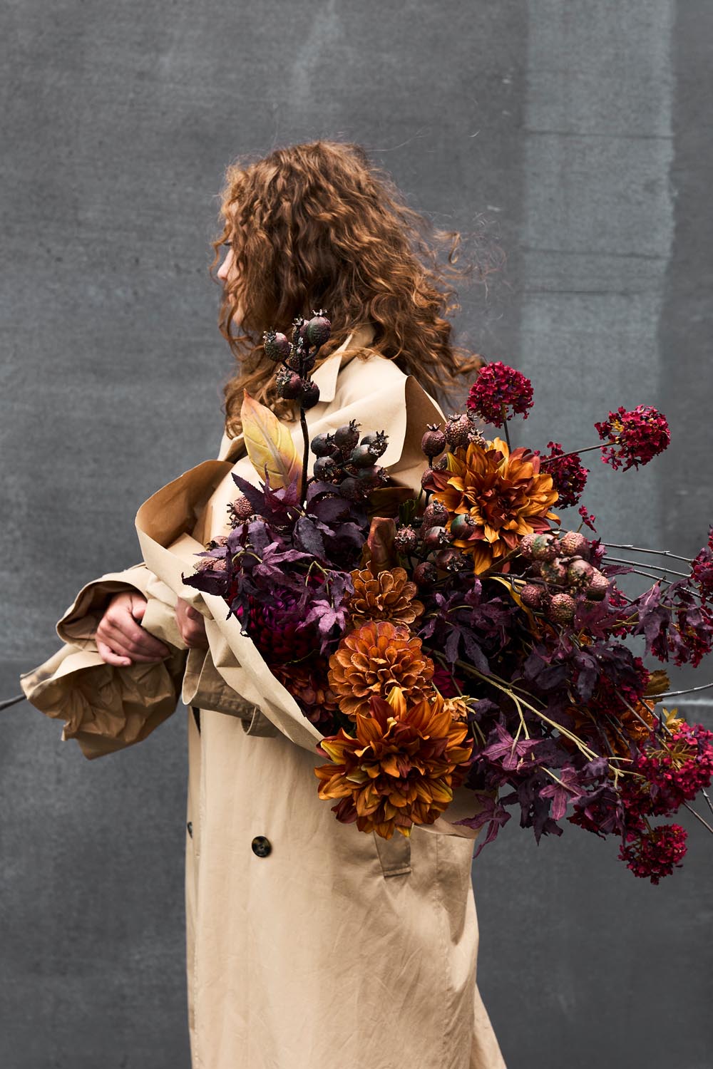 Waverly Blumenstrauß, Orange, Künstliche Blumen in Orange präsentiert im Onlineshop von KAQTU Design AG. Kunstpflanze ist von Bloomingville