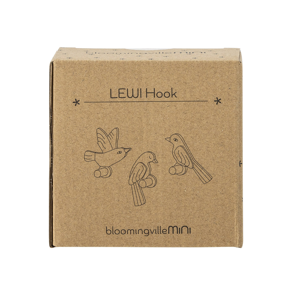 Lewi Kleiderhaken von Bloomingville Mini in Vogelform, bunt lackiert, aus MDF und Eisen gefertigt, im 3er-Set auf weissem Hintergrund.
