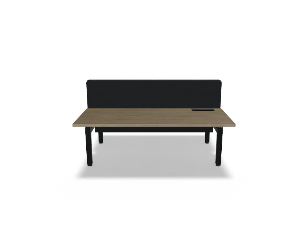 Ogi Drive Bench mit einer gemeinsamen Kabelschiene BOD818 - Doppelschreibtisch elektrisch höhenverstellbar, zweimotoriges Gestell in Honigeiche präsentiert im Onlineshop von KAQTU Design AG. Schreibtisch ist von Mdd