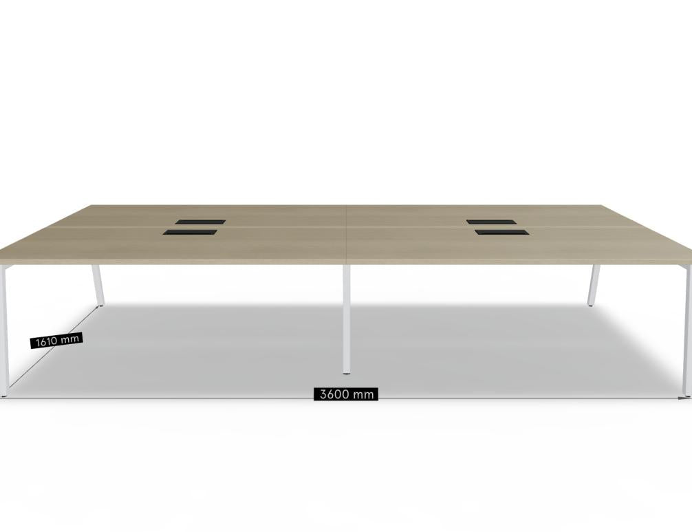 Ogi M Bench BOM35E2 - Doppelschreibtisch in Honigeiche präsentiert im Onlineshop von KAQTU Design AG. Schreibtisch ist von Mdd