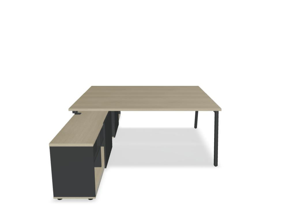 Ogi M Bench BOM41 - Doppelschreibtisch in Honigeiche präsentiert im Onlineshop von KAQTU Design AG. Schreibtisch ist von Mdd