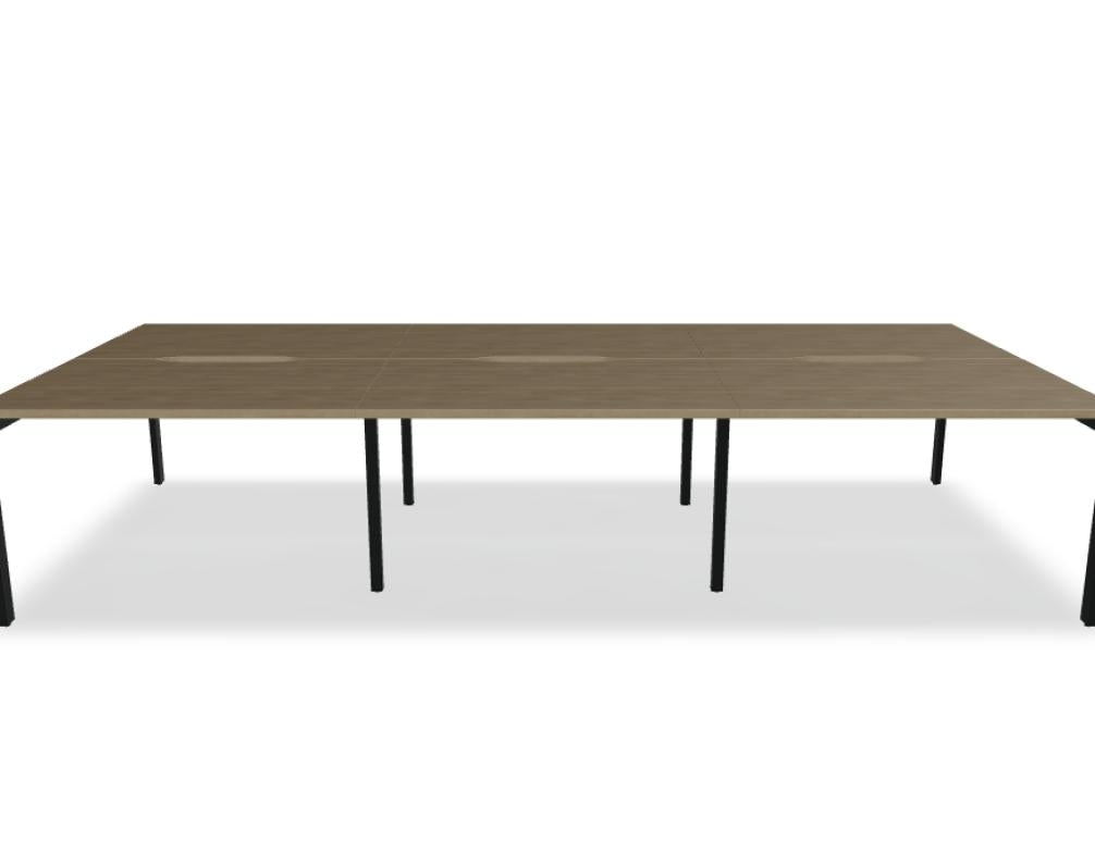 Ogi U Bench BOU32E3 - Doppelschreibtisch in Honigeiche präsentiert im Onlineshop von KAQTU Design AG. Schreibtisch ist von Mdd