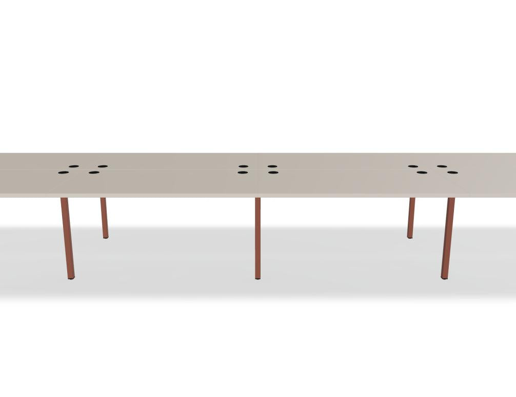 Ogi U Bench BOU33E4 - Doppelschreibtisch in Honigeiche präsentiert im Onlineshop von KAQTU Design AG. Schreibtisch ist von Mdd