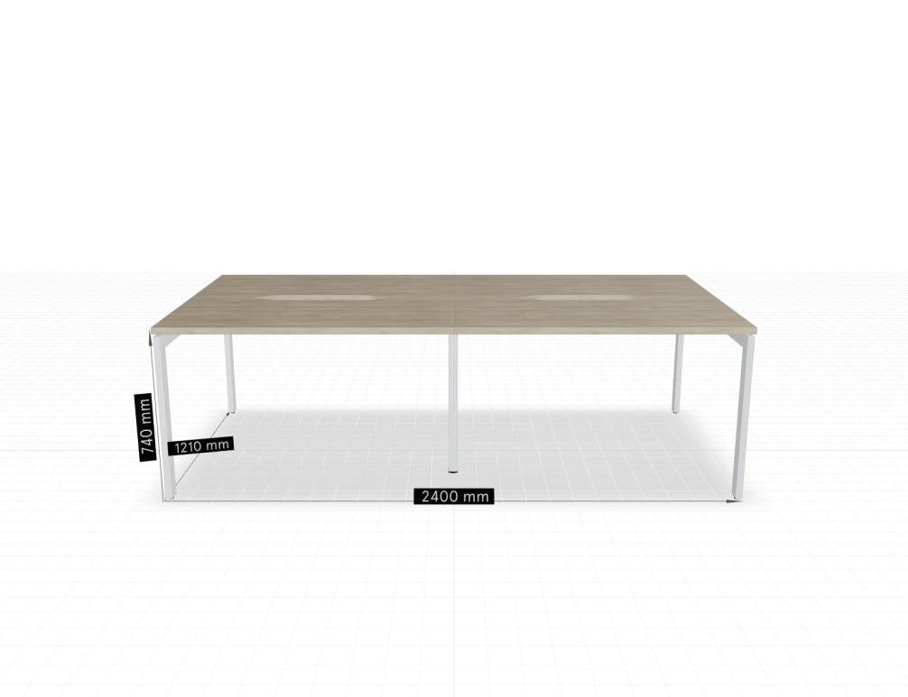Ogi U Bench BOU52E2 - Doppelschreibtisch in Honigeiche präsentiert im Onlineshop von KAQTU Design AG. Schreibtisch ist von Mdd