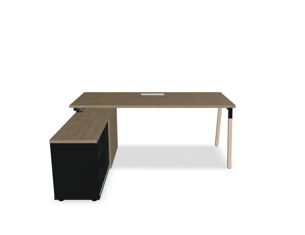 Ogi W BOW21 - Schreibtisch mit Schrank in  präsentiert im Onlineshop von KAQTU Design AG. Schreibtisch ist von Mdd