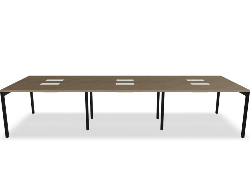 Ogi Y Bench BOY52E3 - Doppelschreibtisch in Honigeiche präsentiert im Onlineshop von KAQTU Design AG. Schreibtisch ist von Mdd