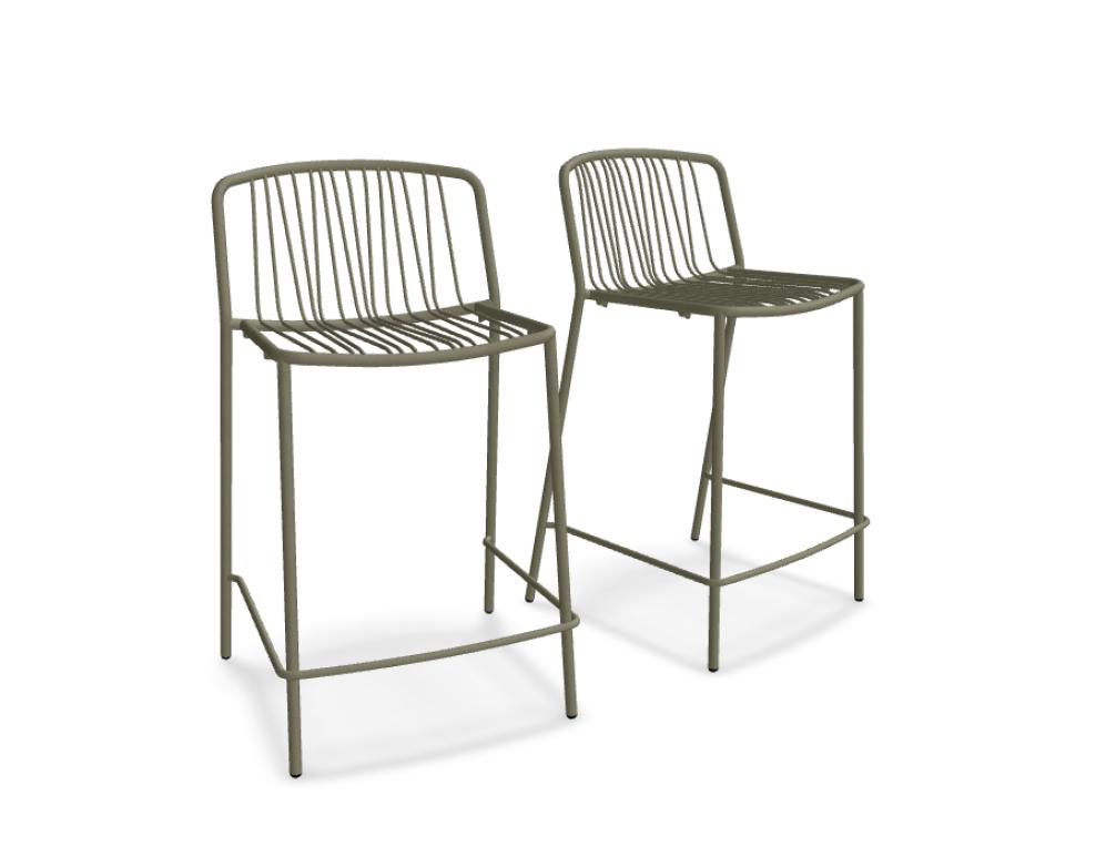 Bris BRS03 - Barhocker, Set von 2 Stück in Grün präsentiert im Onlineshop von KAQTU Design AG. Outdoor-Barstuhl ist von Mdd