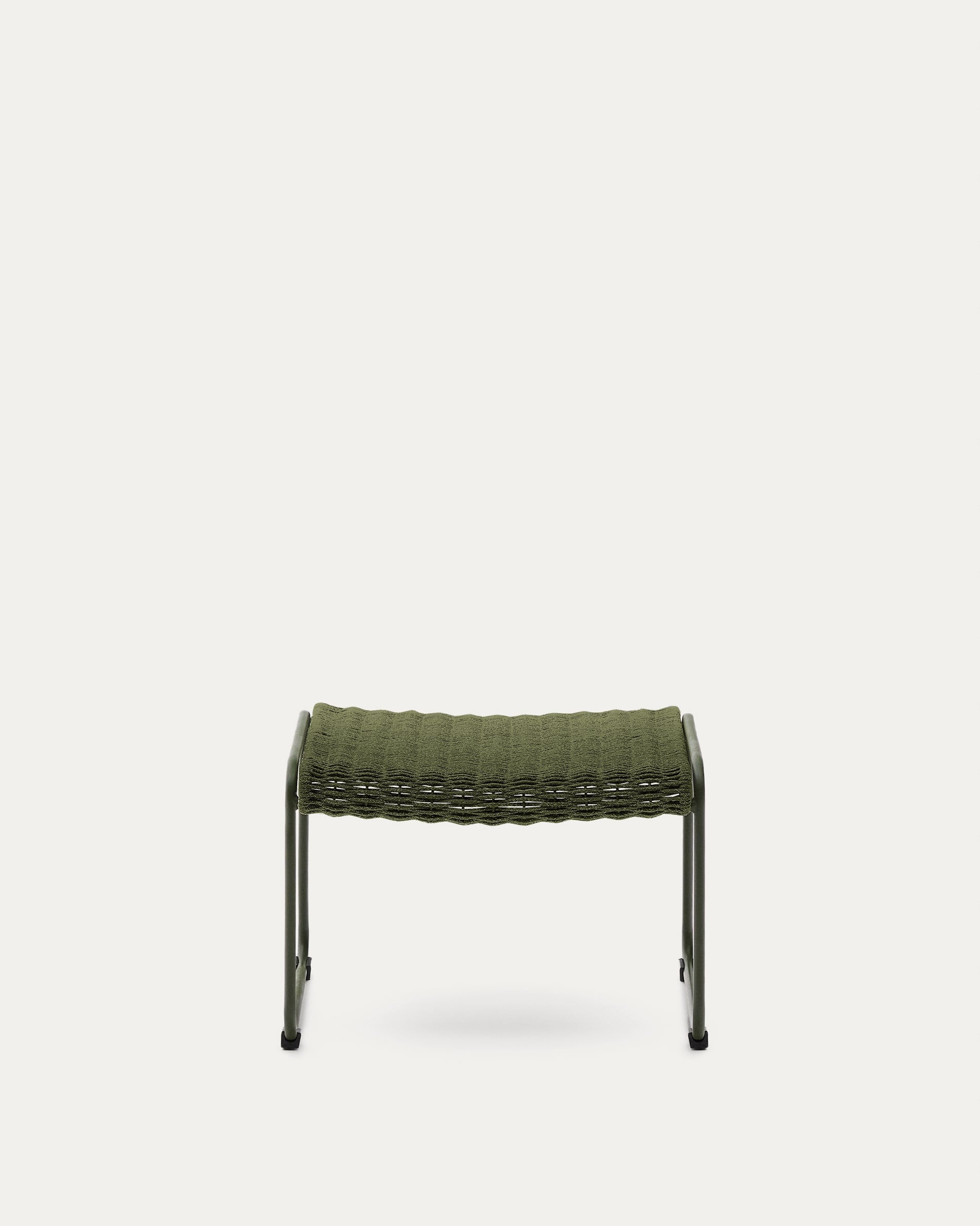 Fussablage Maurina aus grünem Stahl mit Seil, 58x52,5 cm, stilvoll und robust, ideal für Komfort und modernes Design.
