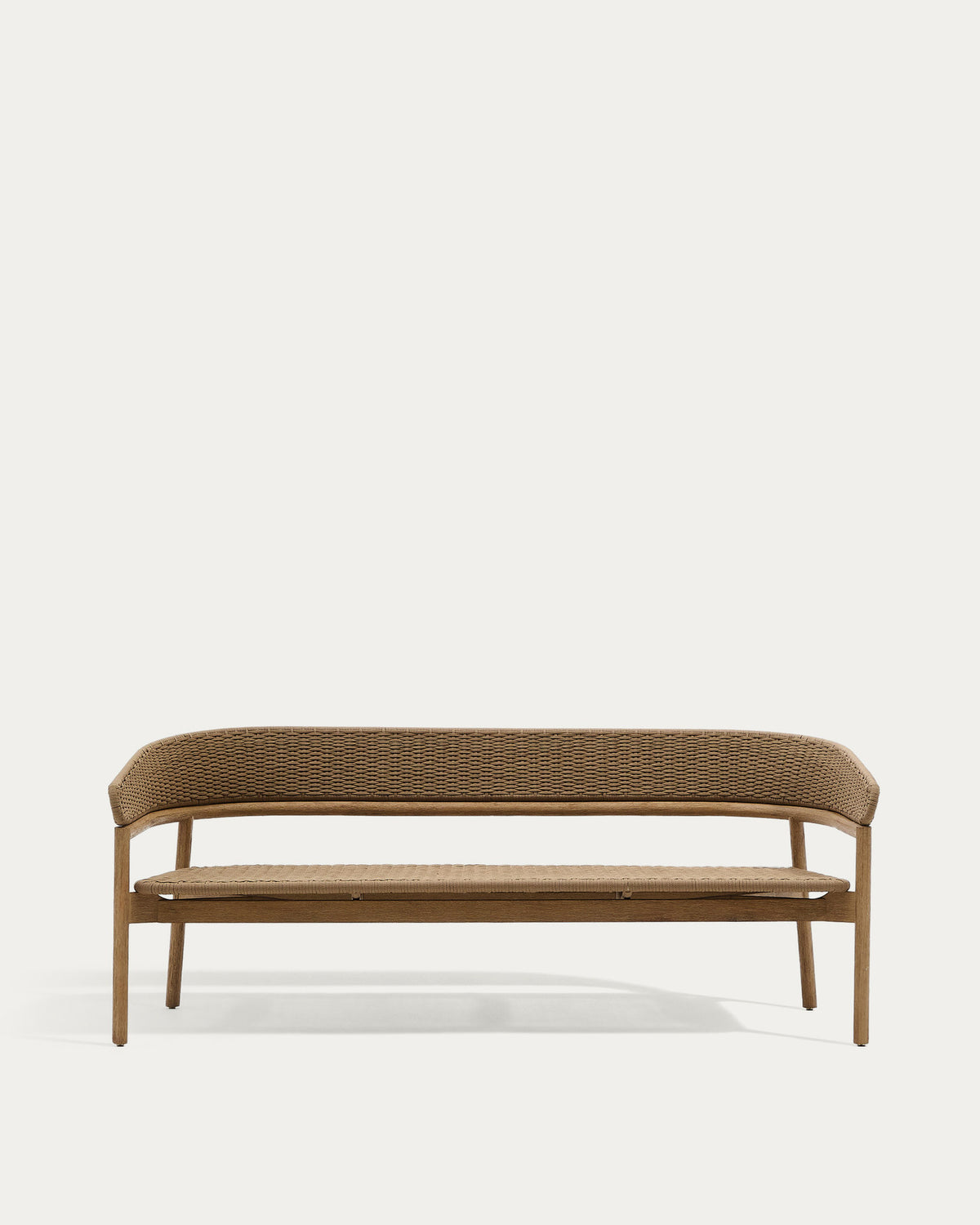 3-Sitzer-Sofa Arinella aus massivem Akazienholz mit Finish in natürlichem Farbton und beigem Seil FSC 100% 167 cm in Natur, Braun, Beige präsentiert im Onlineshop von KAQTU Design AG. Lounge Sofa ist von Kave Home