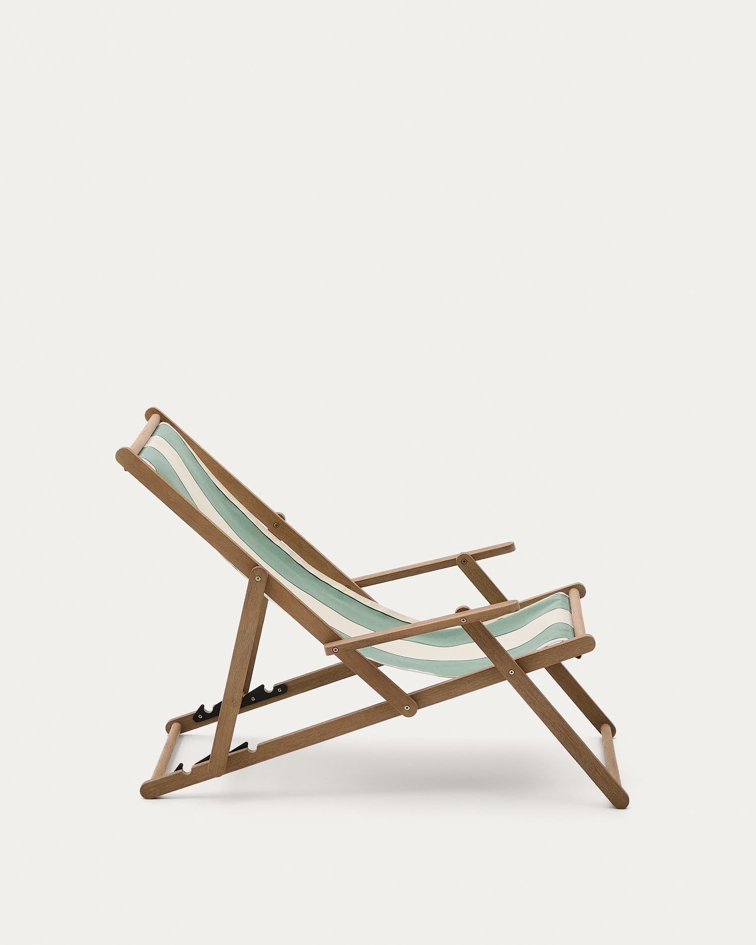 Grün-beige gestreifter klappbarer Outdoor-Liegestuhl Vilara aus massivem Akazienholz, FSC 100% in Grün präsentiert im Onlineshop von KAQTU Design AG. Liegestuhl ist von Kave Home