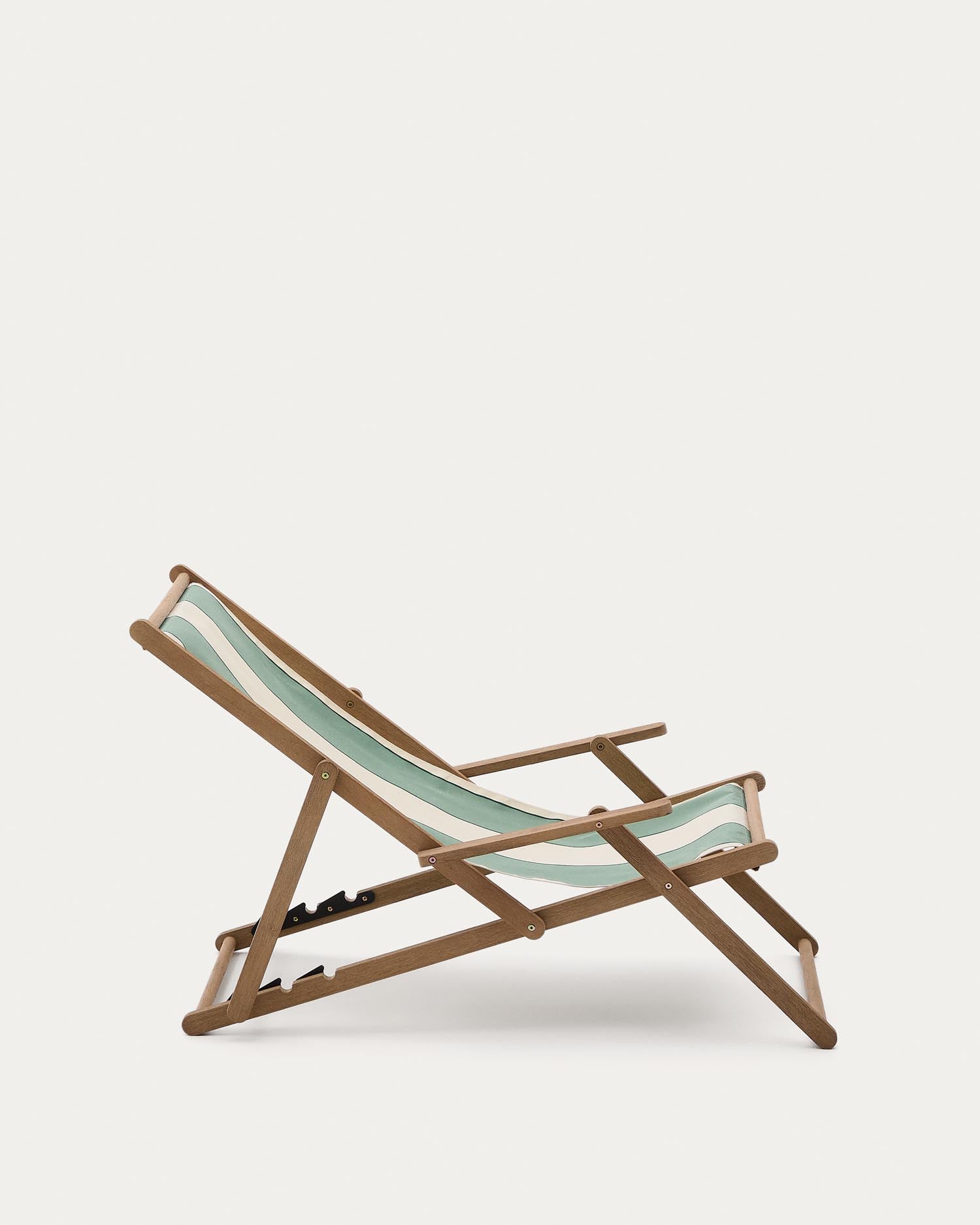 Grün-beige gestreifter klappbarer Outdoor-Liegestuhl Vilara aus massivem Akazienholz, FSC 100% in Grün präsentiert im Onlineshop von KAQTU Design AG. Liegestuhl ist von Kave Home