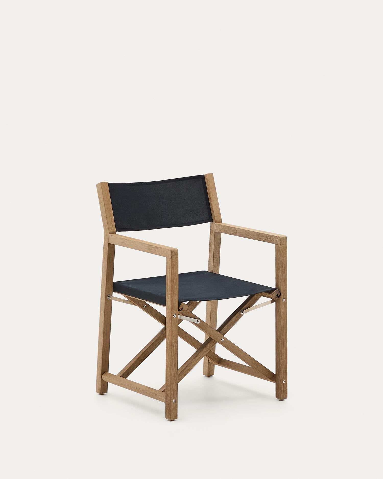 Outdoor-Klappstuhl Vilara in Schwarz aus massivem Akazienholz FSC 100% in Schwarz präsentiert im Onlineshop von KAQTU Design AG. Gartenstuhl ist von Kave Home