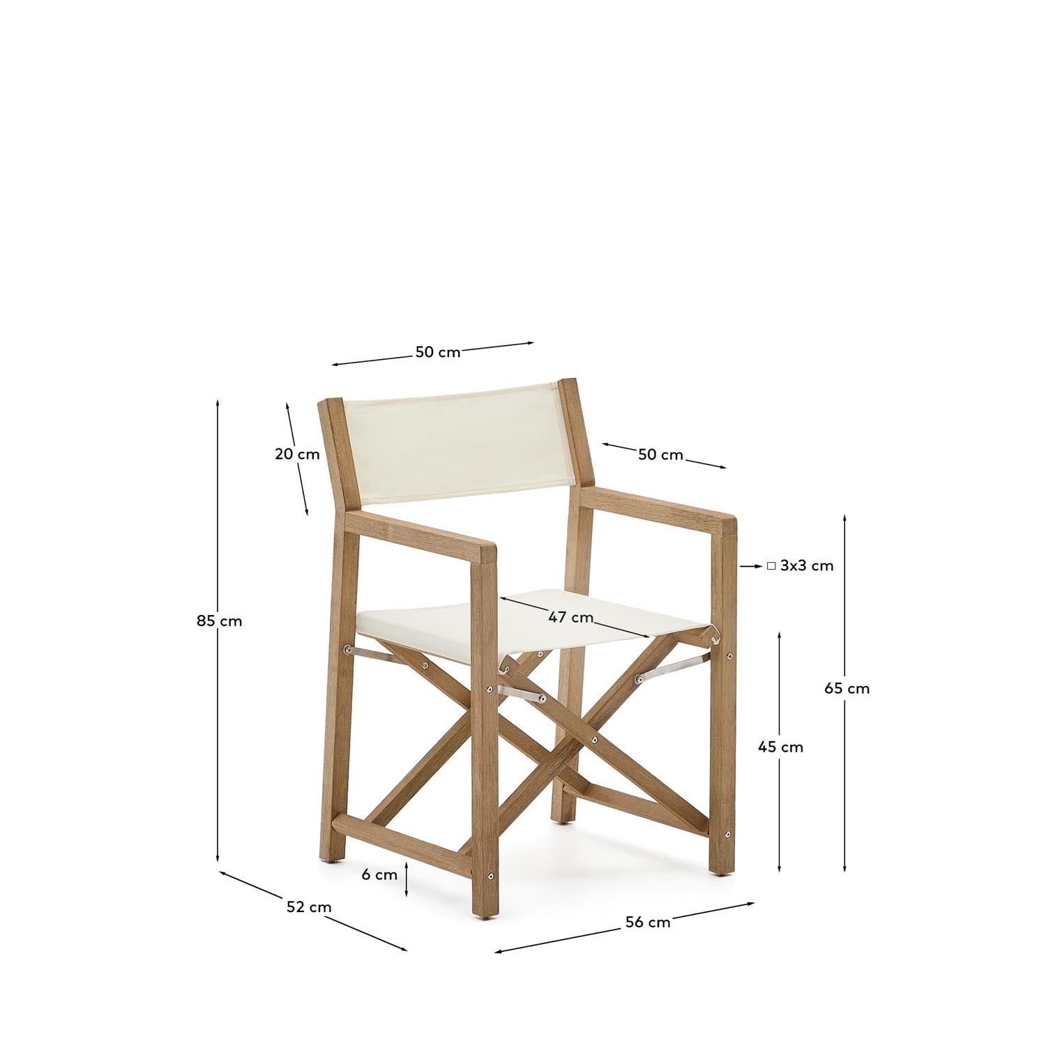 Outdoor-Klappstuhl Vilara in Weiß aus massivem Akazienholz FSC 100% in Weiss präsentiert im Onlineshop von KAQTU Design AG. Gartenstuhl ist von Kave Home
