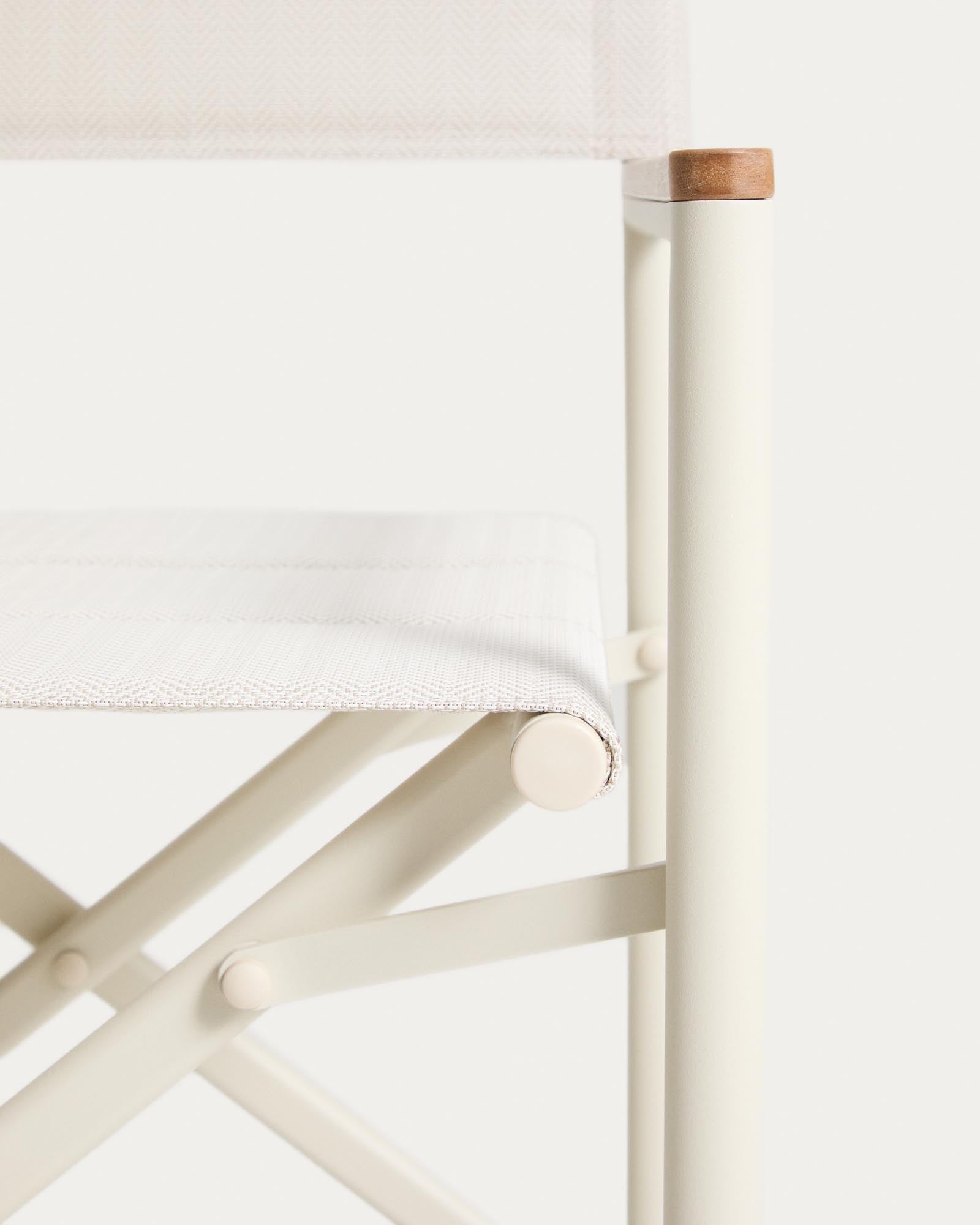 Stylischer Klappstuhl Tisno in taupe, aus langlebigem Aluminium und Texteline, ideal für gemütliche Gartenmomente und entspannte Freizeit.