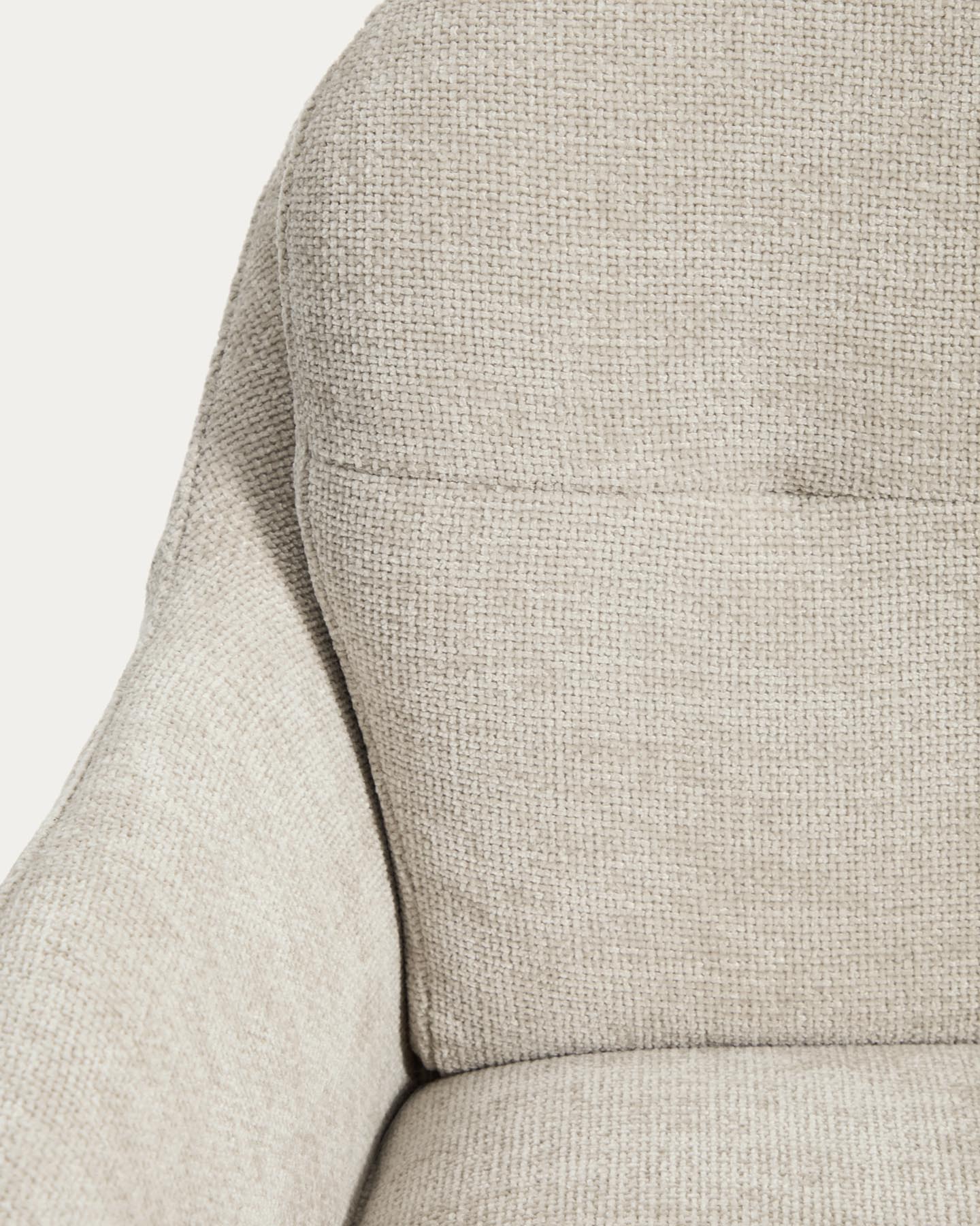 Drehhocker Lexa mit beiger Chenille und Stahlbeinen mit beigem Finish in Beige präsentiert im Onlineshop von KAQTU Design AG. Barhocker ist von Kave Home