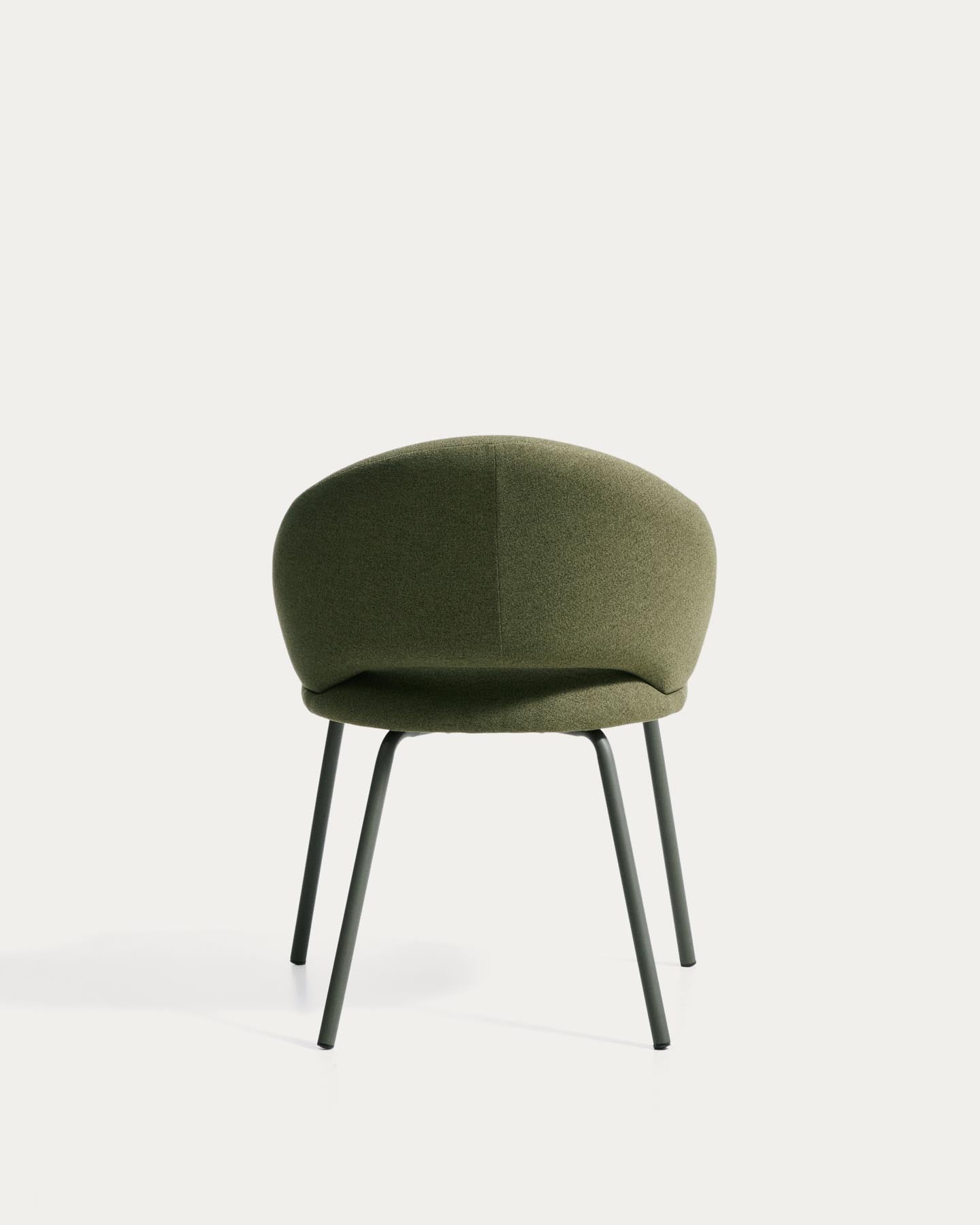Stuhl Bonali mit grüner Chenille und grünen Metallbeinen, FSC Mix Credit in Grün präsentiert im Onlineshop von KAQTU Design AG. Stuhl ist von Kave Home