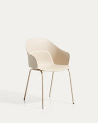 Stuhl Sanile mit Stahlbeinen mit beigem Finish
