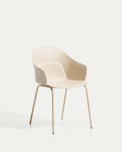 Stuhl Sanile mit Stahlbeinen mit beigem Finish