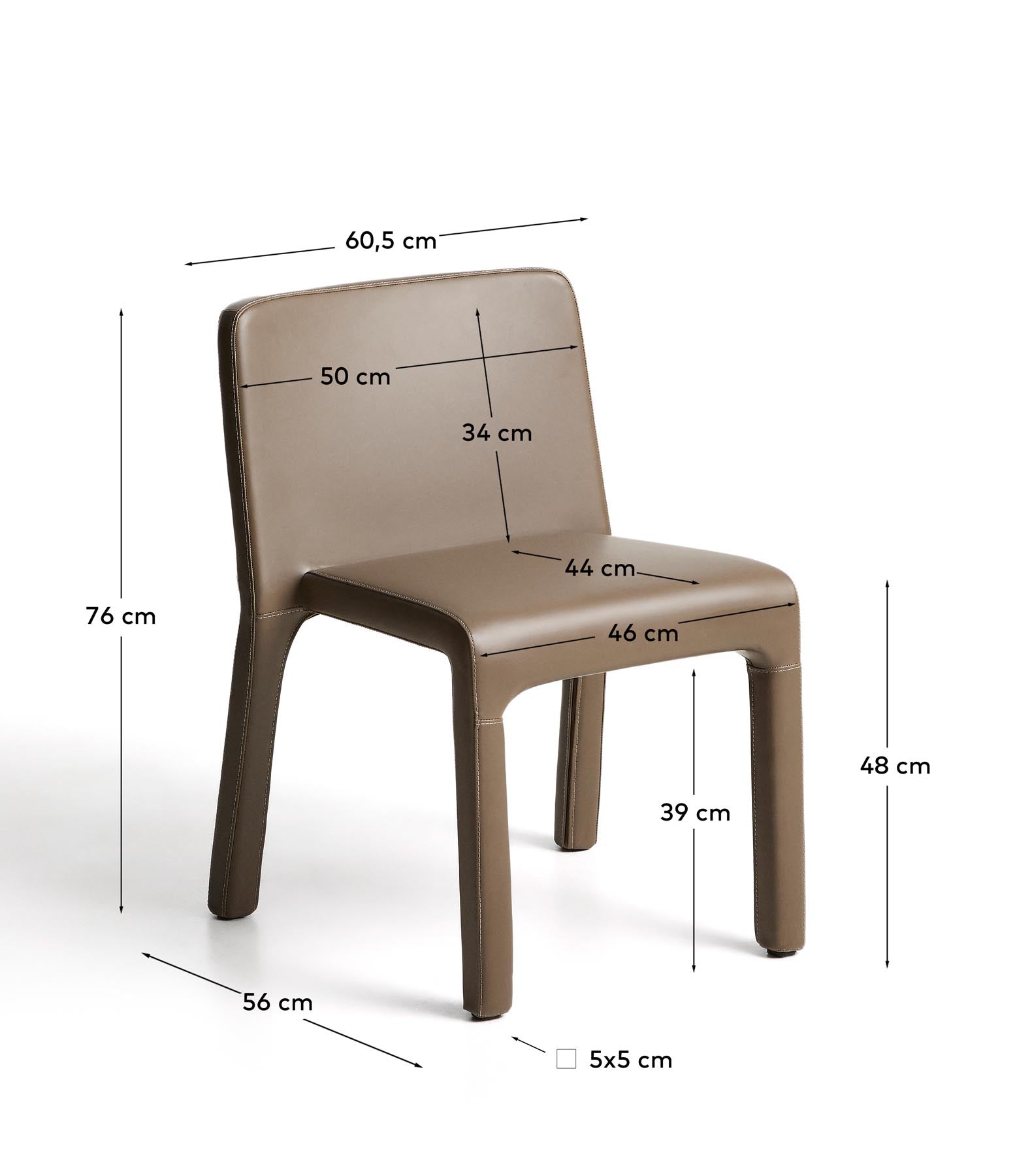 Stapelbarer Stuhl Loria mit braunem Polyurethan, FSC 100 % in Hellbraun präsentiert im Onlineshop von KAQTU Design AG. Stuhl ist von Kave Home