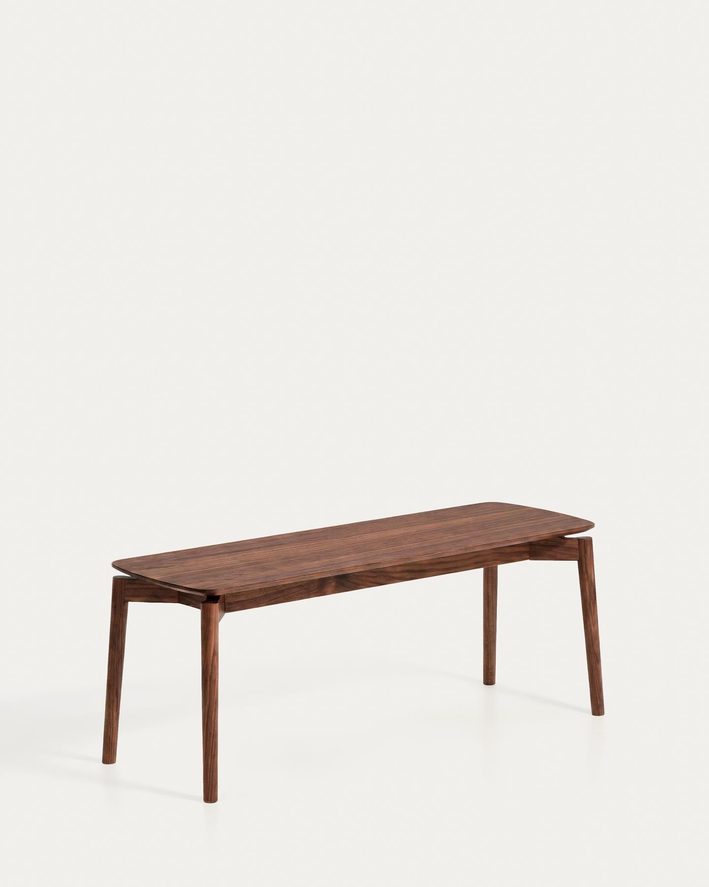 Bank Evera aus Eichenfurnier mit Nussbaumfinish, 122 cm in Braun präsentiert im Onlineshop von KAQTU Design AG. Sitzbank ist von Kave Home