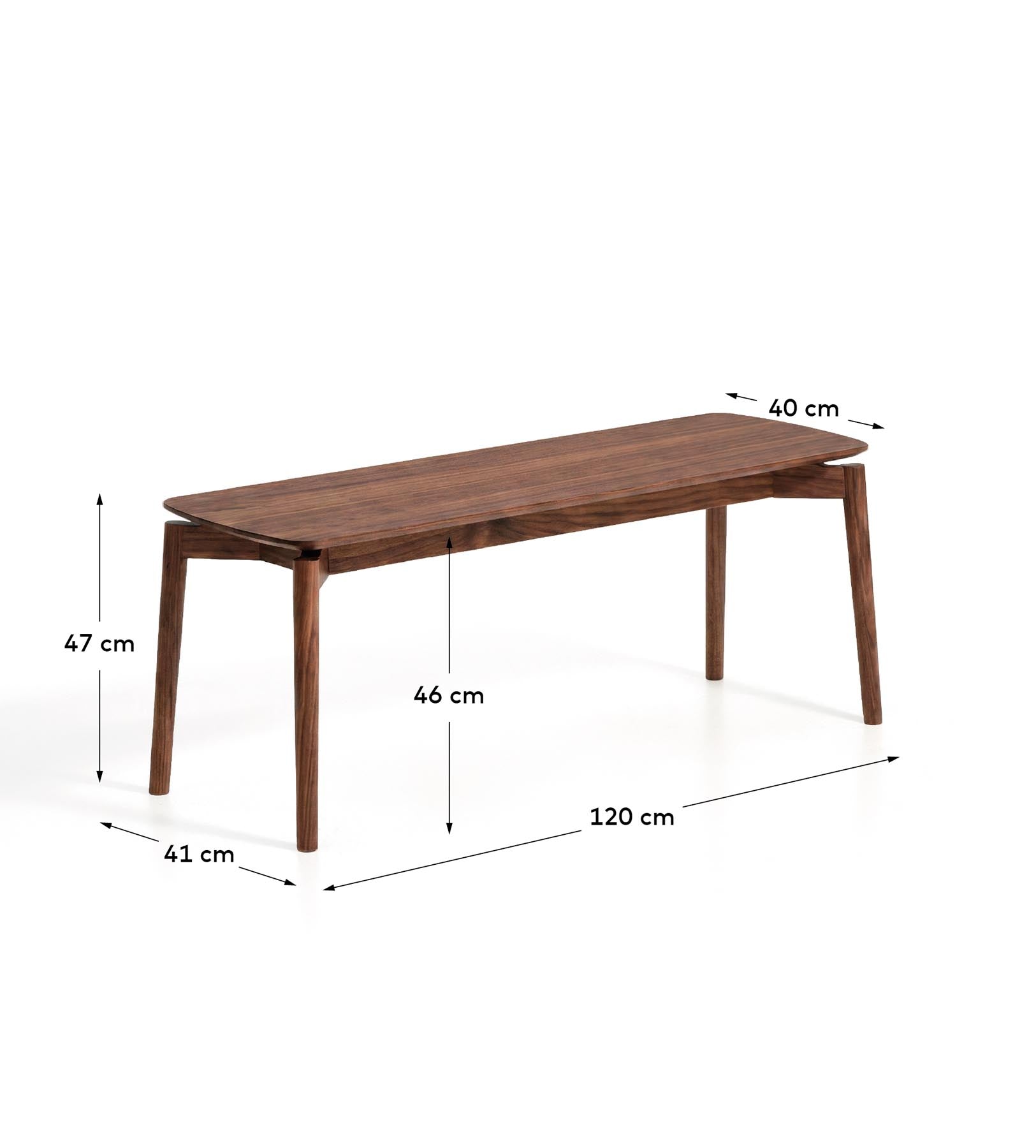 Bank Evera aus Eichenfurnier mit Nussbaumfinish, 122 cm in Braun präsentiert im Onlineshop von KAQTU Design AG. Sitzbank ist von Kave Home