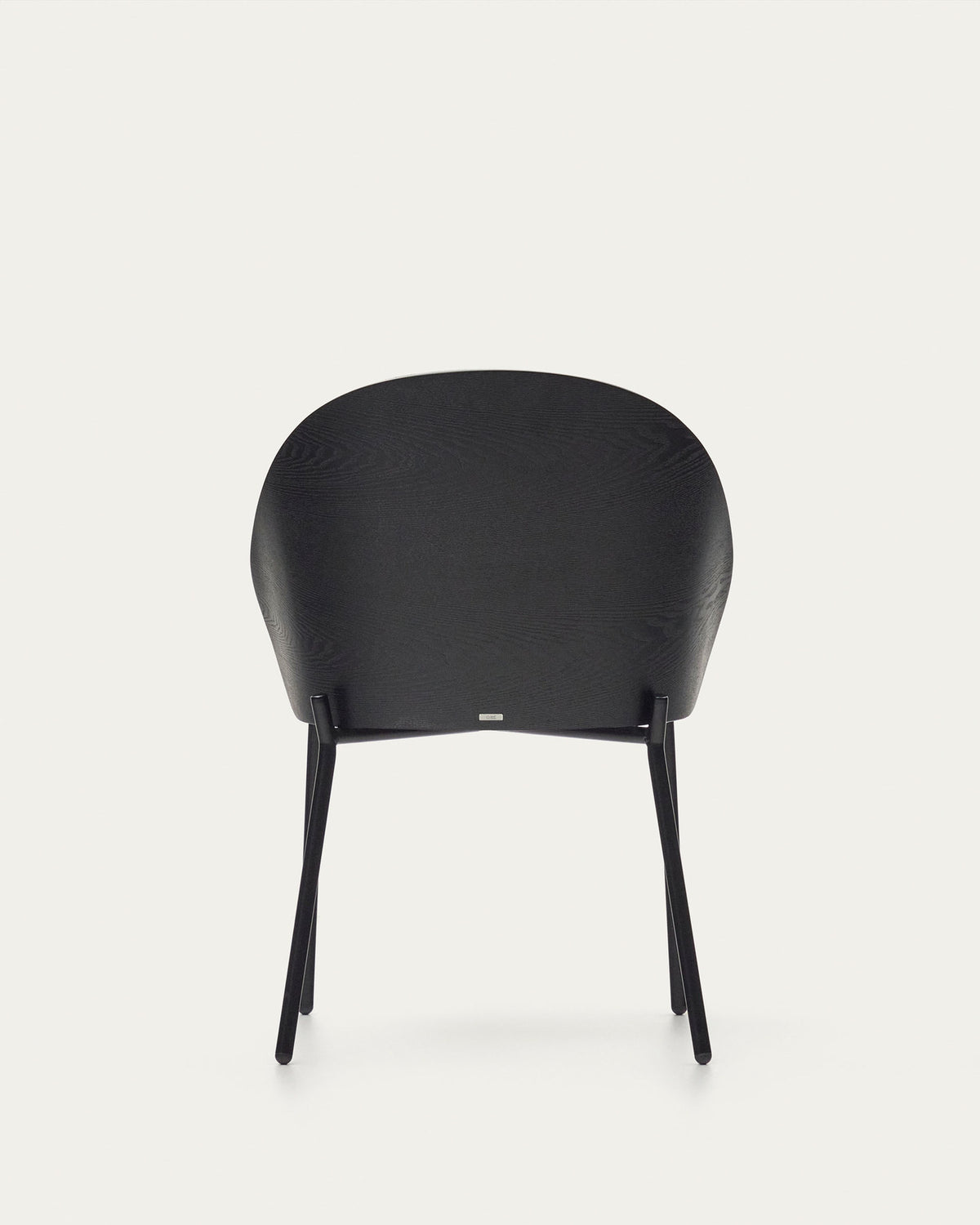 Eamy Stuhl hellgraue Chenille Eschenfurnier mit schwarzem Finish und Metall in Schwarz in Schwarz präsentiert im Onlineshop von KAQTU Design AG. Stuhl ist von Kave Home