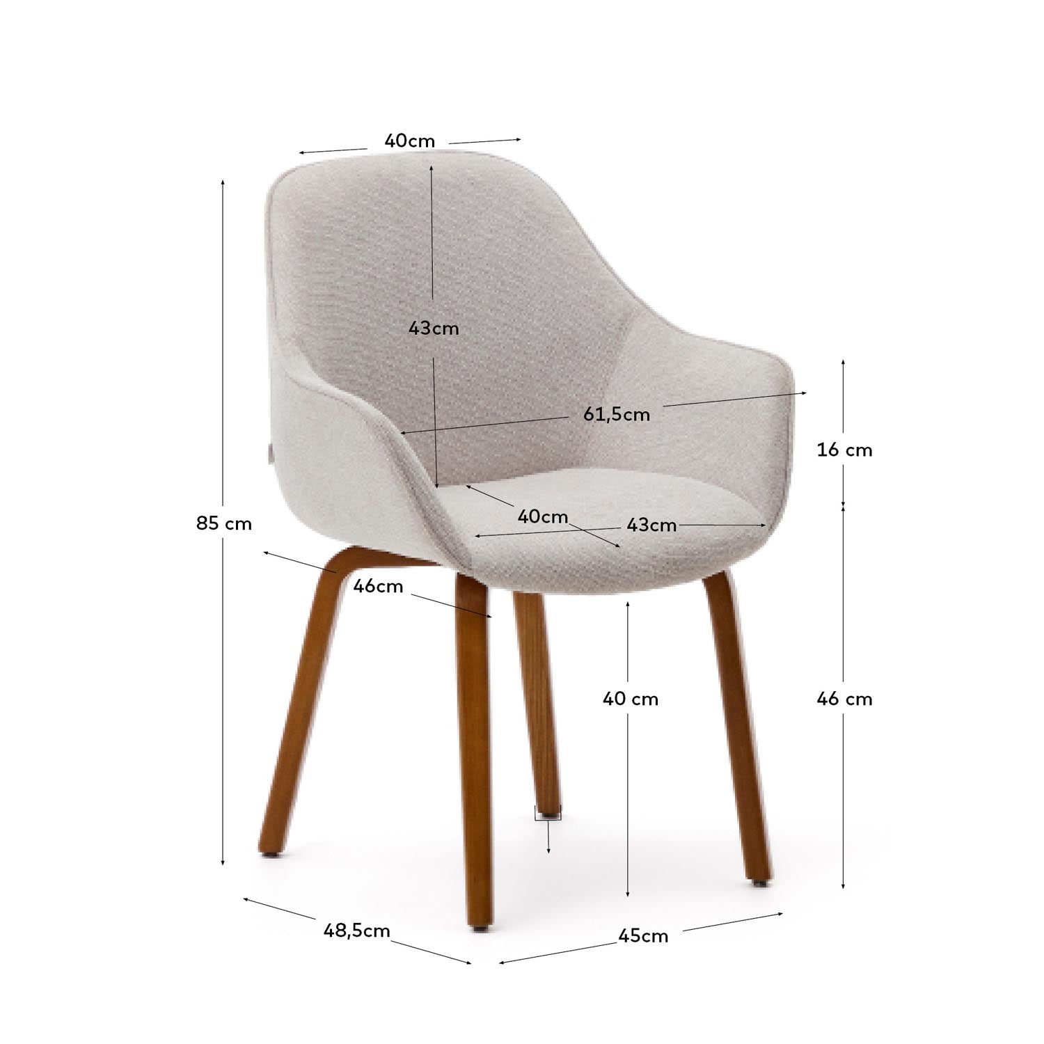 Entdecke den stilvollen Aleli Stuhl in Beige mit luxuriöser Chenille-Polsterung und stabilen Eschenholzbeinen. Perfekt für jedes Zuhause!